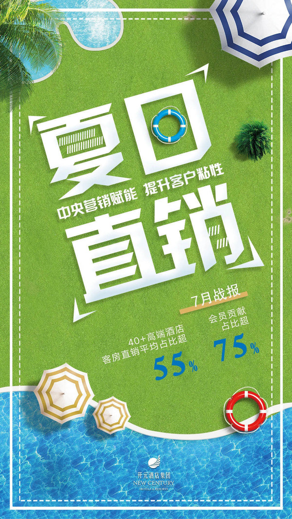 更高，更快，更强 -- 开元旗下40+高端酒店中央客源单月输送超55%